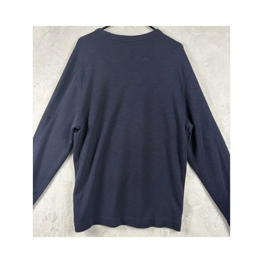 Banana Republic Slub Double-Knit Crew Neck Sweater – Navy – Size XL